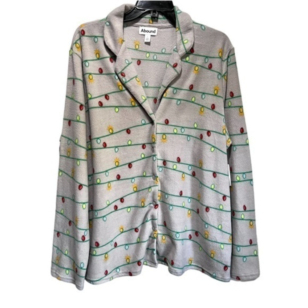 Abound Christmas Lights Pajama Collared Jacket